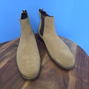 Crown Vintage Glory 2 Chelsea Boot Suede Taupe/Camel Men's 10